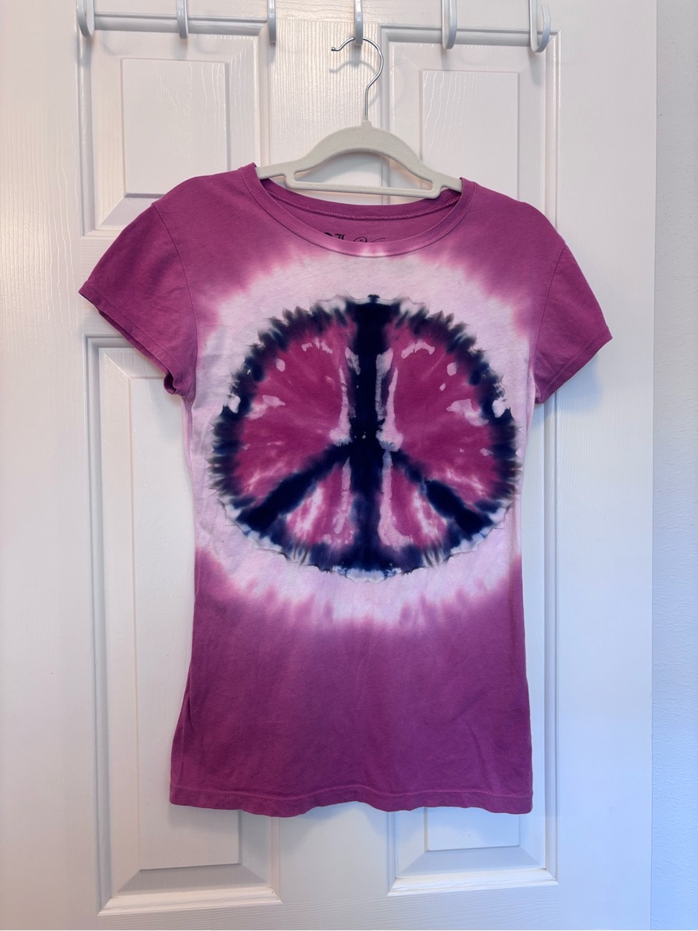 L.O.L. Vintage Pink and Navy Tie-Dye Graphic Tee